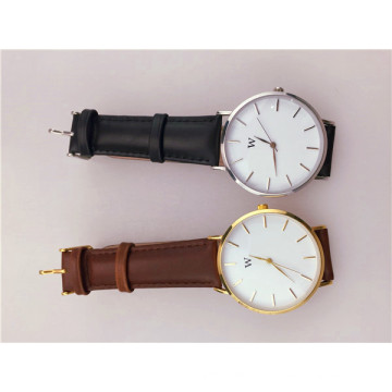 Top Quality Stainless Steel 316L Fashion Women Men Watch Leather Thick Leather Bands (DC-1379)